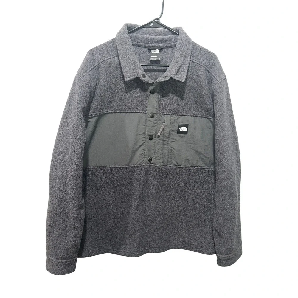 The North Face Mens Fleece Pullover Shirt Jacket Gray Size XL